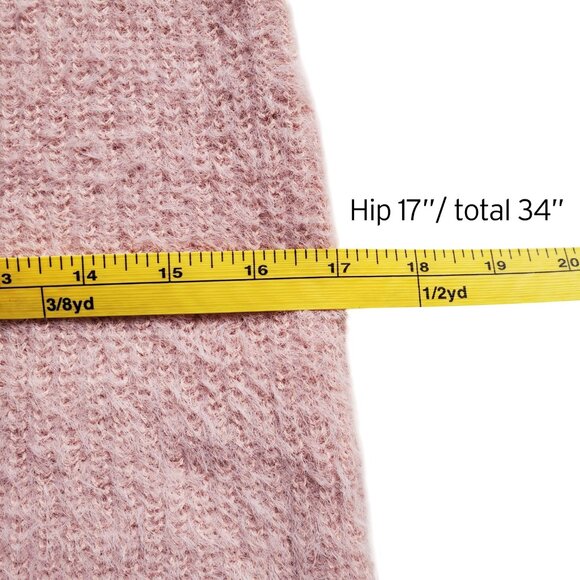 Mimi Chica Fuzzy Plush Hairy Sweater Skirt Blush Light Pink M - Picture 8 of 10